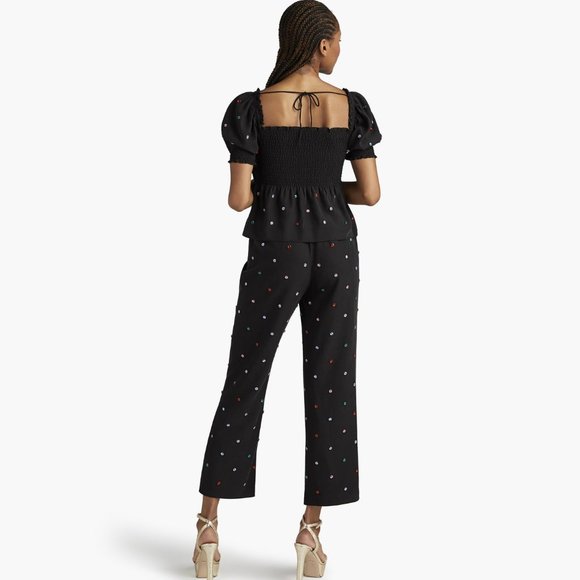 Hill House home Jewel Jammie Pant in Black w/ multicolor Jewels sz XS - Picture 3 of 5